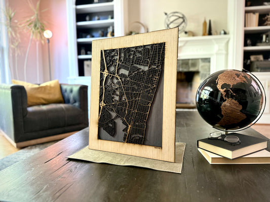 Asbury Park, NJ City Street Map | Modern Wood Wall Art in a Minimalist design. 2 sizes