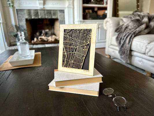 Asbury Park, NJ City Street Map | Modern Wood Wall Art in a Minimalist design. 2 sizes