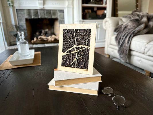 Asheville, NC City Street Map | Modern Wood Wall Art in a Minimalist design. 2 sizes