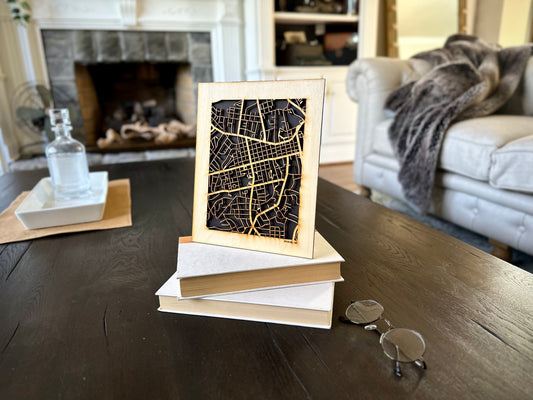 Athens, GA City Street Map | Modern Wood Wall Art in a Minimalist design. 2 sizes