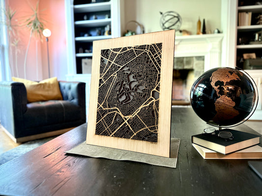 Athens, Greece City Street Map | Modern Wood Wall Art in a Minimalist design. 2 sizes
