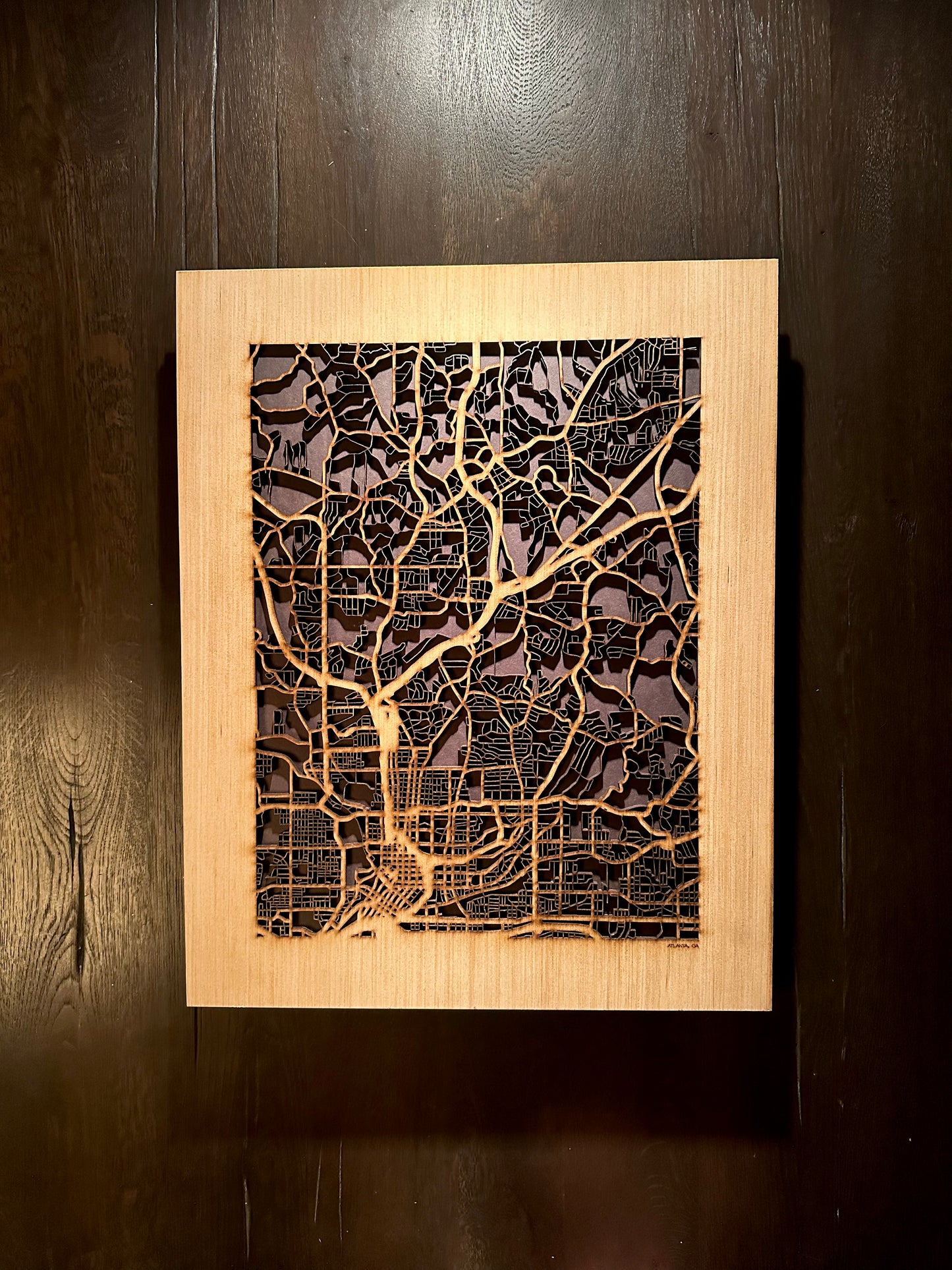 Atlanta, GA City Street Map | Modern Wood Wall Art in a Minimalist design. 3 sizes