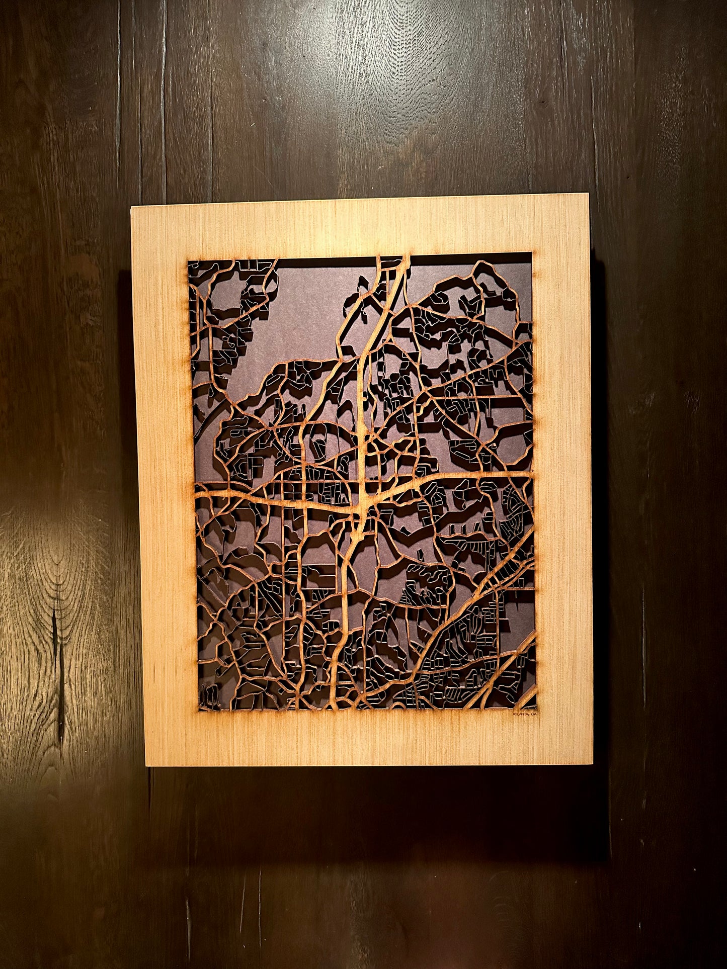 Atlanta, GA City Street Map | Modern Wood Wall Art in a Minimalist design. 3 sizes