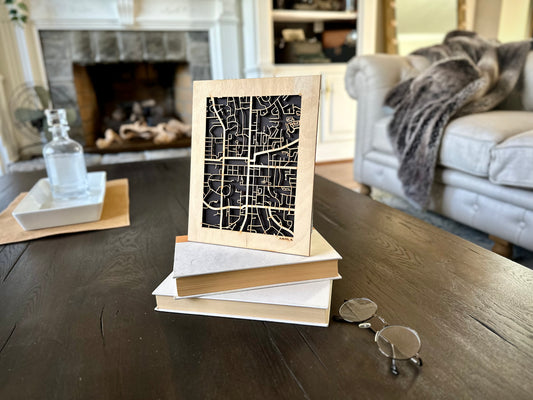 Auburn, AL City Street Map | Modern Wood Wall Art in a Minimalist design. 2 sizes