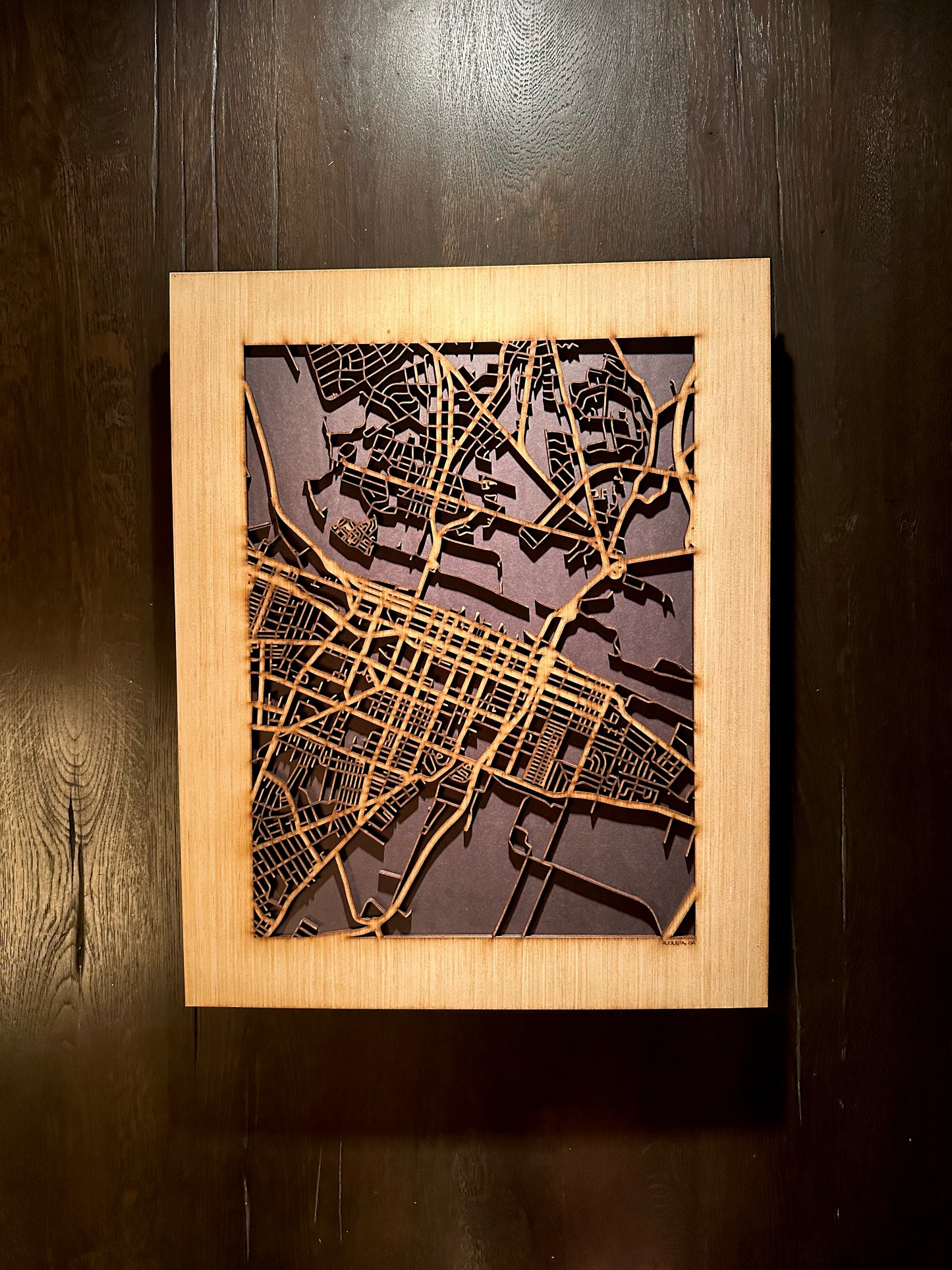Augusta, GA City Street Map | Modern Wood Wall Art in a Minimalist design. 2 sizes