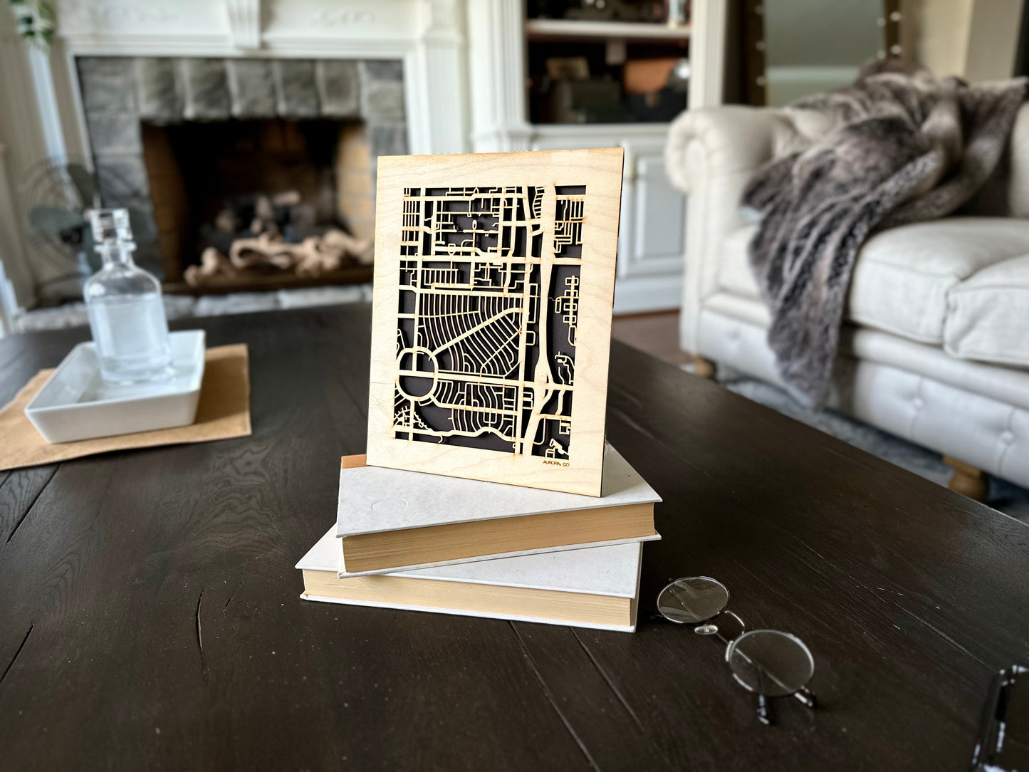 Aurora, CO City Street Map | Modern Wood Wall Art in a Minimalist design. 2 sizes