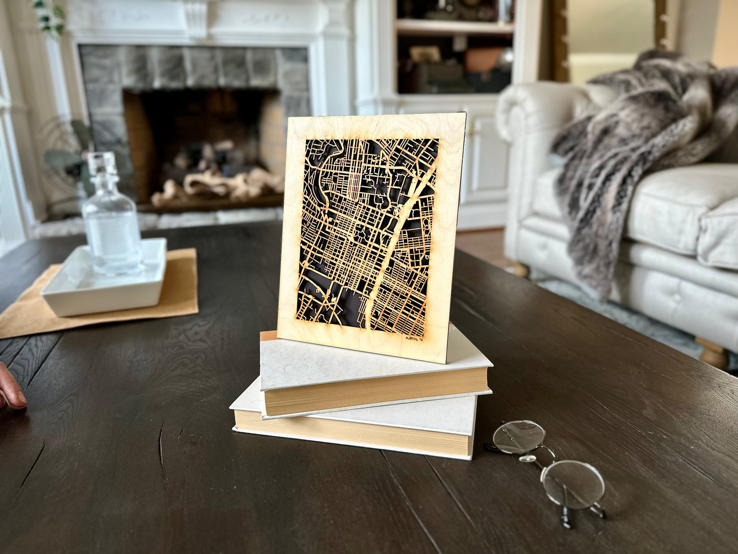 Austin, TX City Street Map | Modern Wood Wall Art in a Minimalist design. 2 sizes