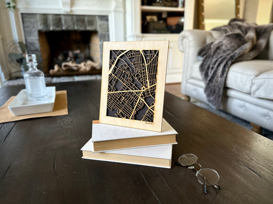 Bangor, ME City Street Map | Modern Wood Wall Art in a Minimalist design. 2 sizes