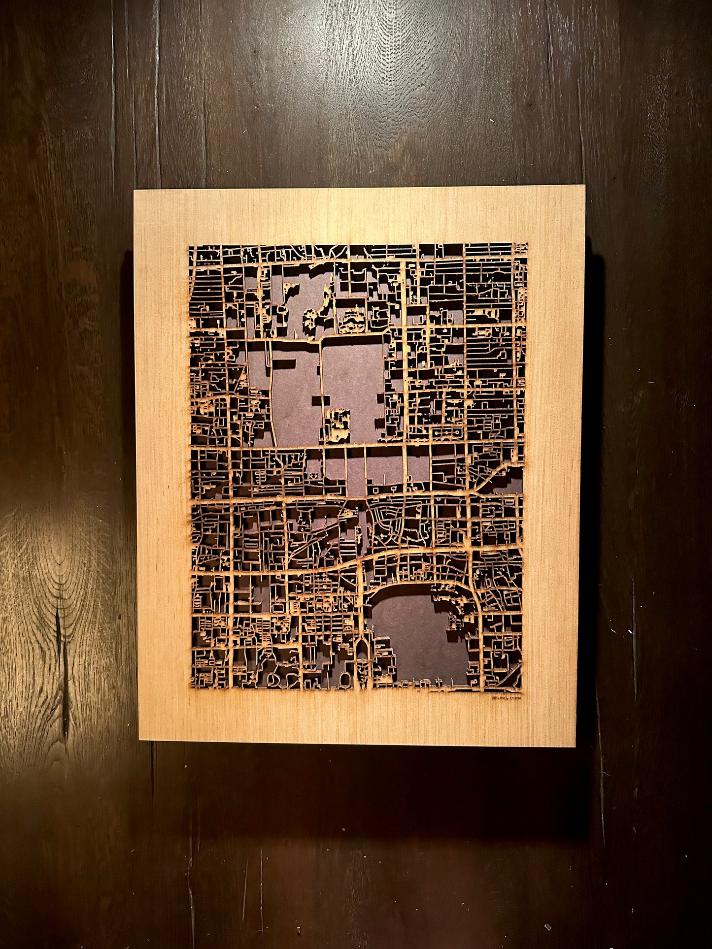 Beijing, China City Street Map | Modern Wood Wall Art in a Minimalist design. 2 sizes