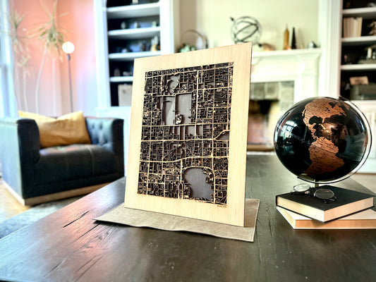 Beijing, China City Street Map | Modern Wood Wall Art in a Minimalist design. 2 sizes