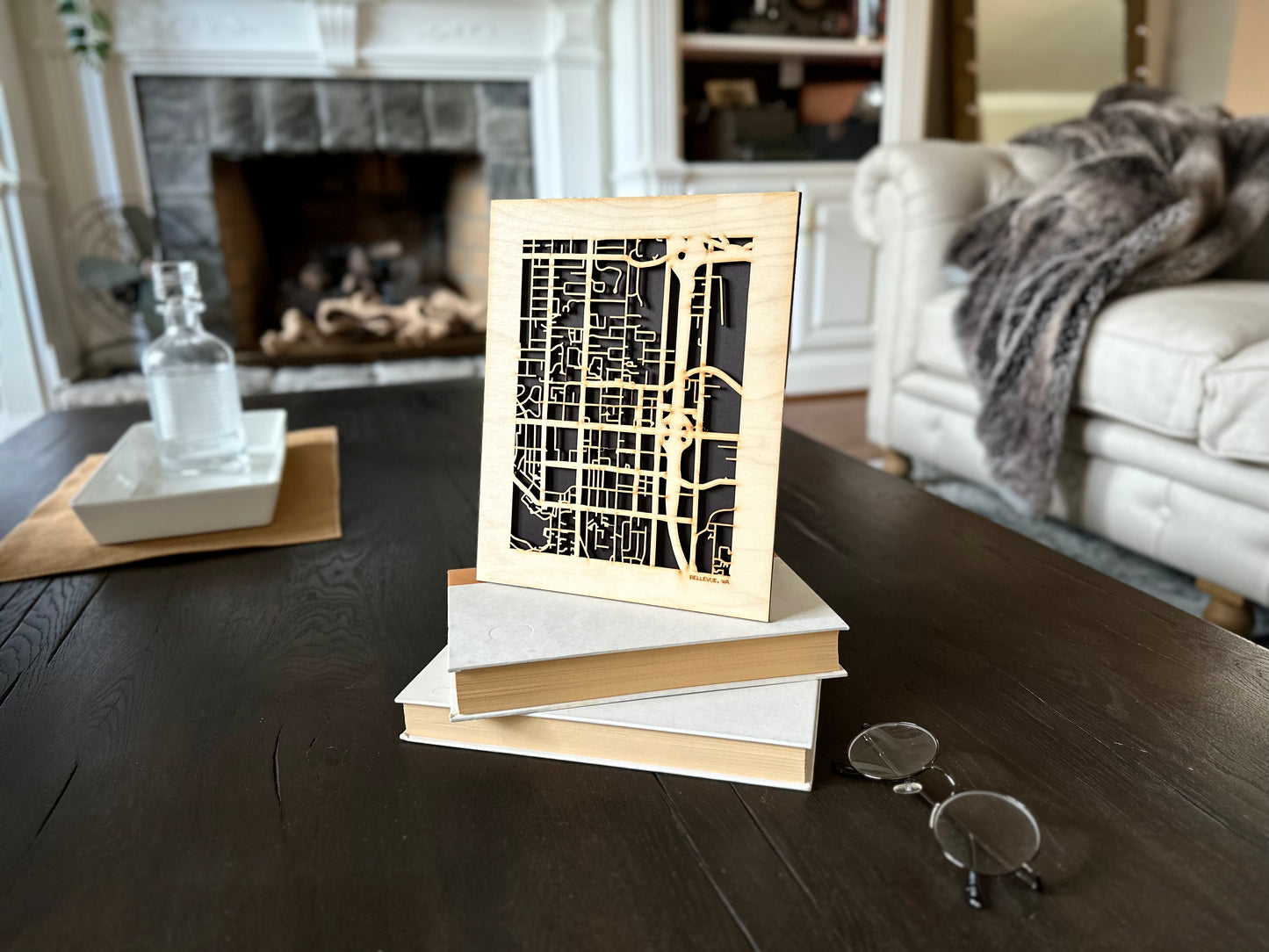 Bellevue, WA City Street Map | Modern Wood Wall Art in a Minimalist design. 2 sizes