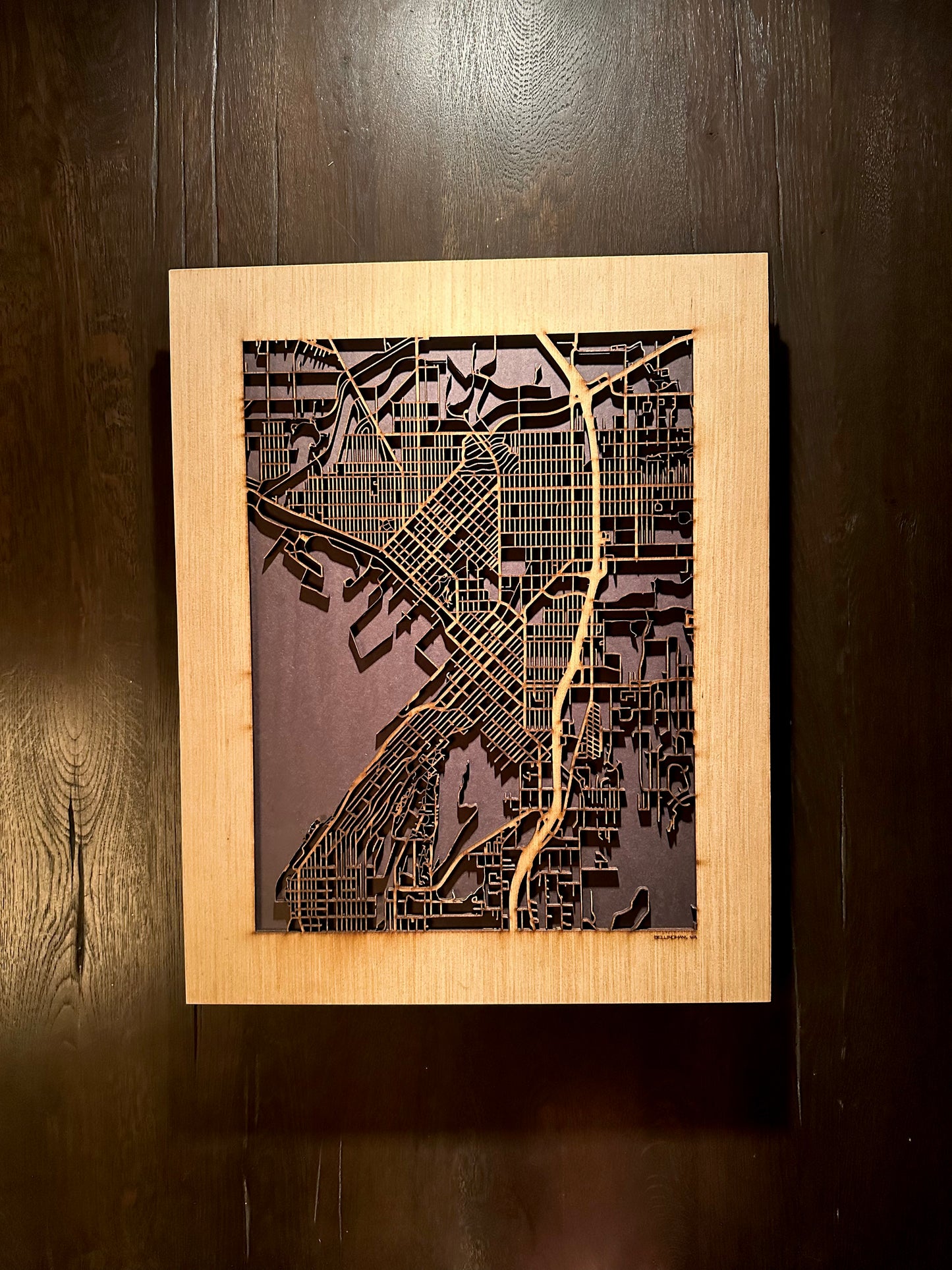 Bellingham, WA City Street Map | Modern Wood Wall Art in a Minimalist design. 2 sizes