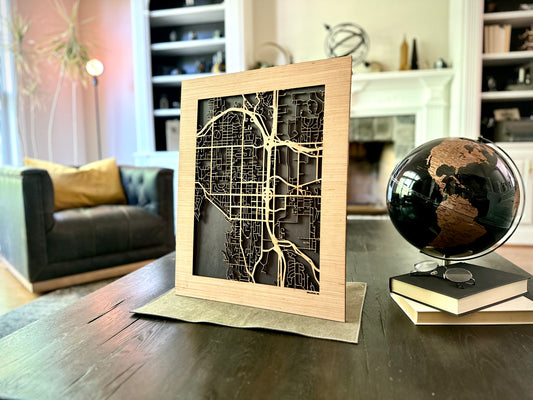 Bellevue, WA City Street Map | Modern Wood Wall Art in a Minimalist design. 2 sizes