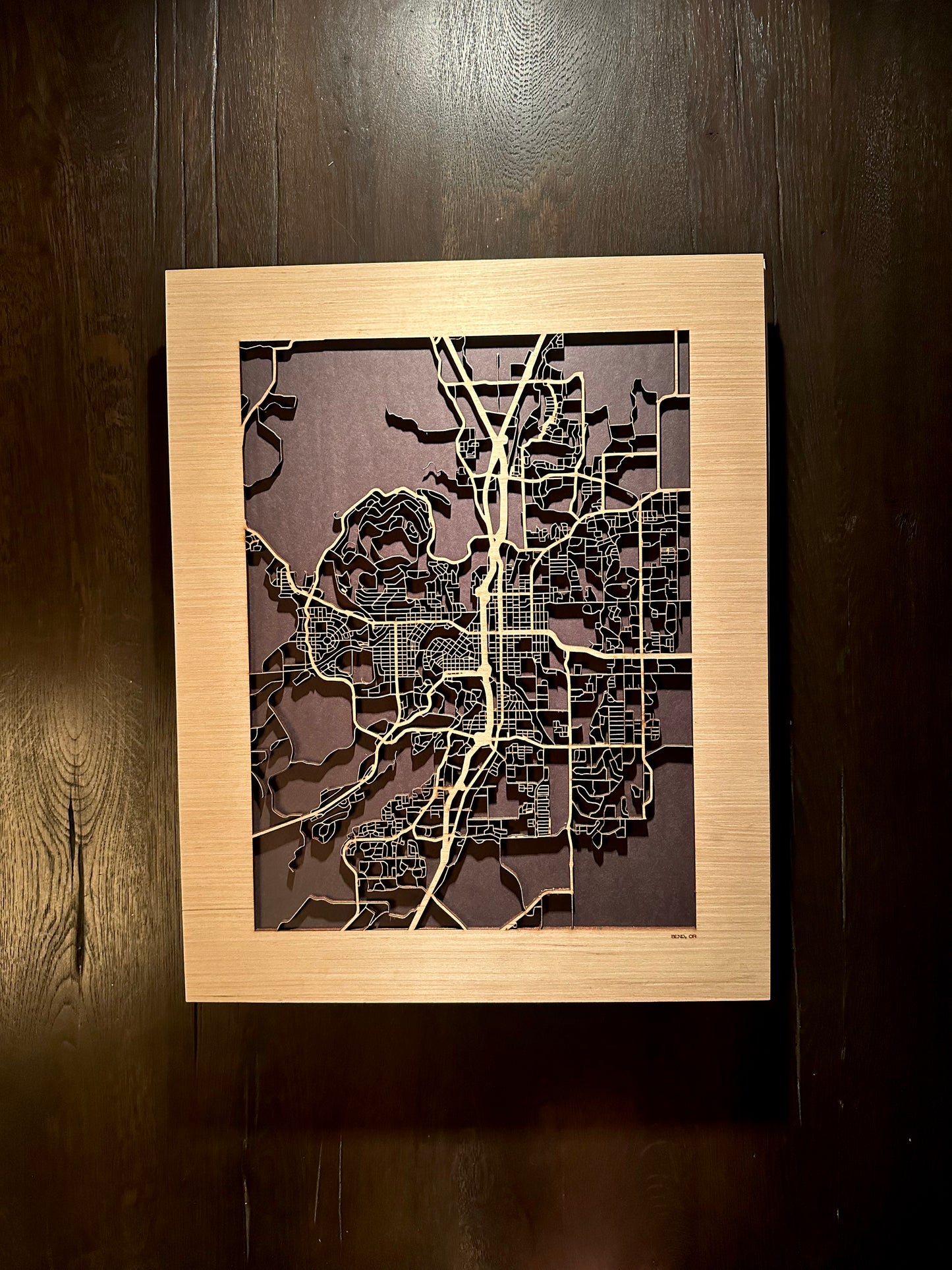 Bend, OR City Street Map | Modern Wood Wall Art in a Minimalist design. 2 sizes