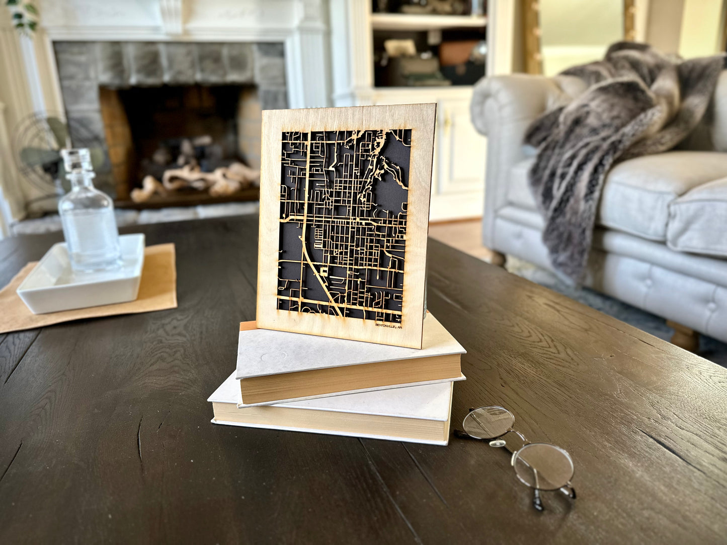 Bentonville, AR City Street Map | Modern Wood Wall Art in a Minimalist design. 2 sizes