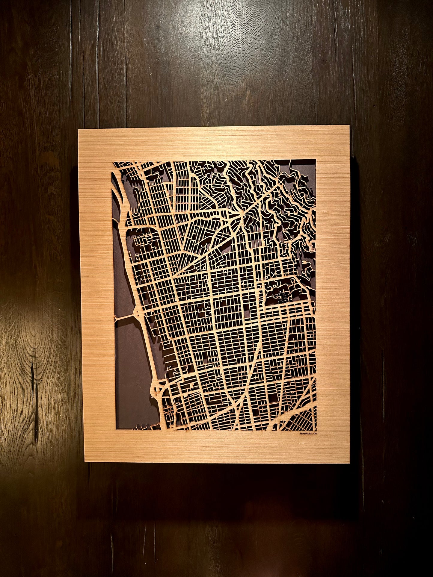 Berkeley, CA City Street Map | Modern Wood Wall Art in a Minimalist design. 2 sizes