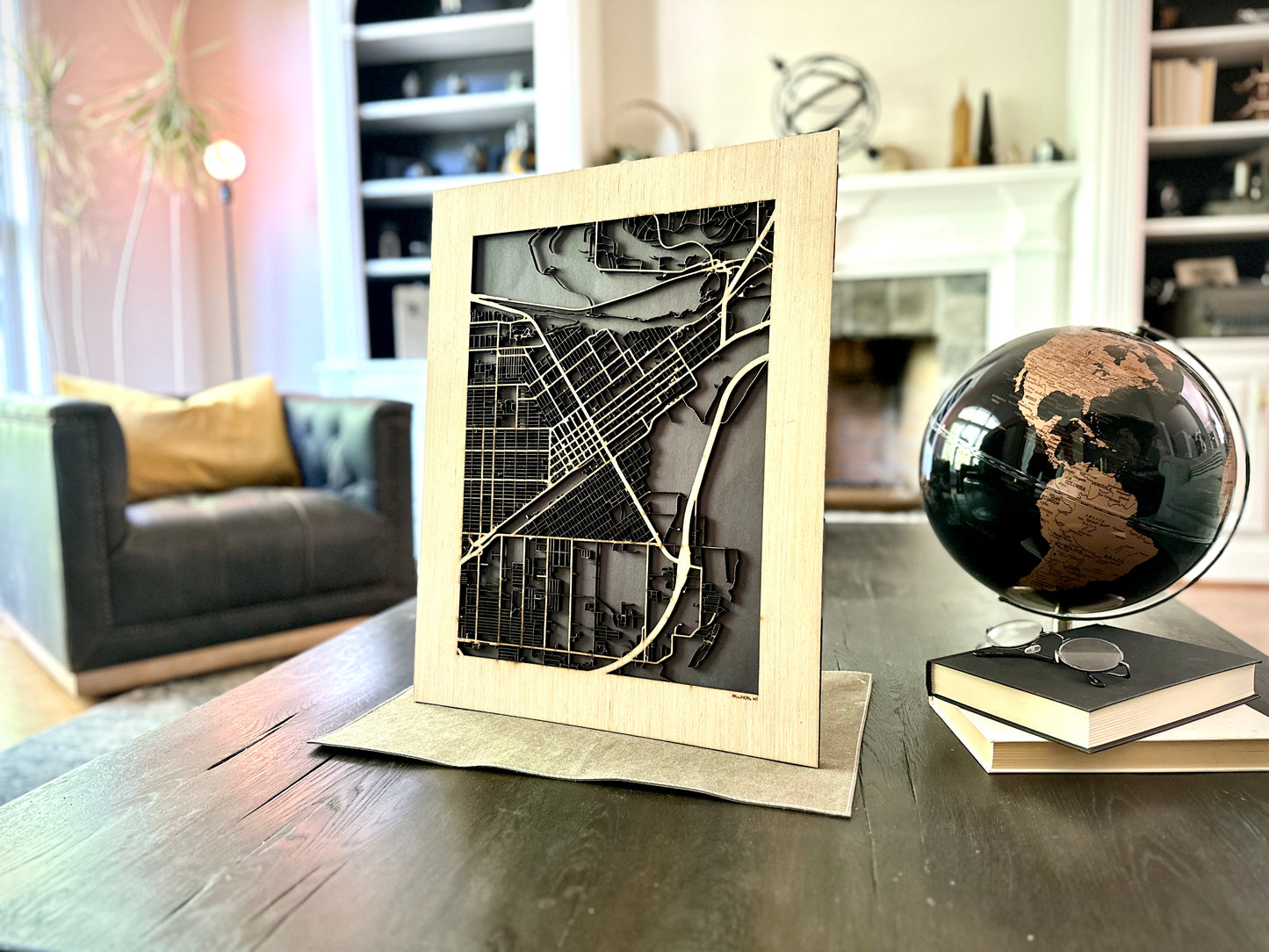 Billings, MT City Street Map | Modern Wood Wall Art in a Minimalist design. 2 sizes