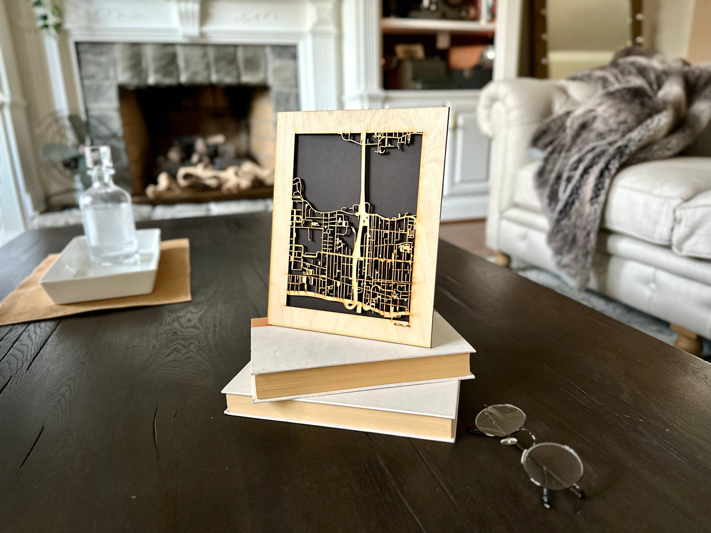 Biloxi, MS City Street Map | Modern Wood Wall Art in a Minimalist design. 2 sizes