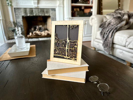 Biloxi, MS City Street Map | Modern Wood Wall Art in a Minimalist design. 2 sizes