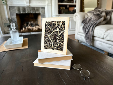 Birmingham, UK City Street Map | Modern Wood Wall Art in a Minimalist design. 2 sizes