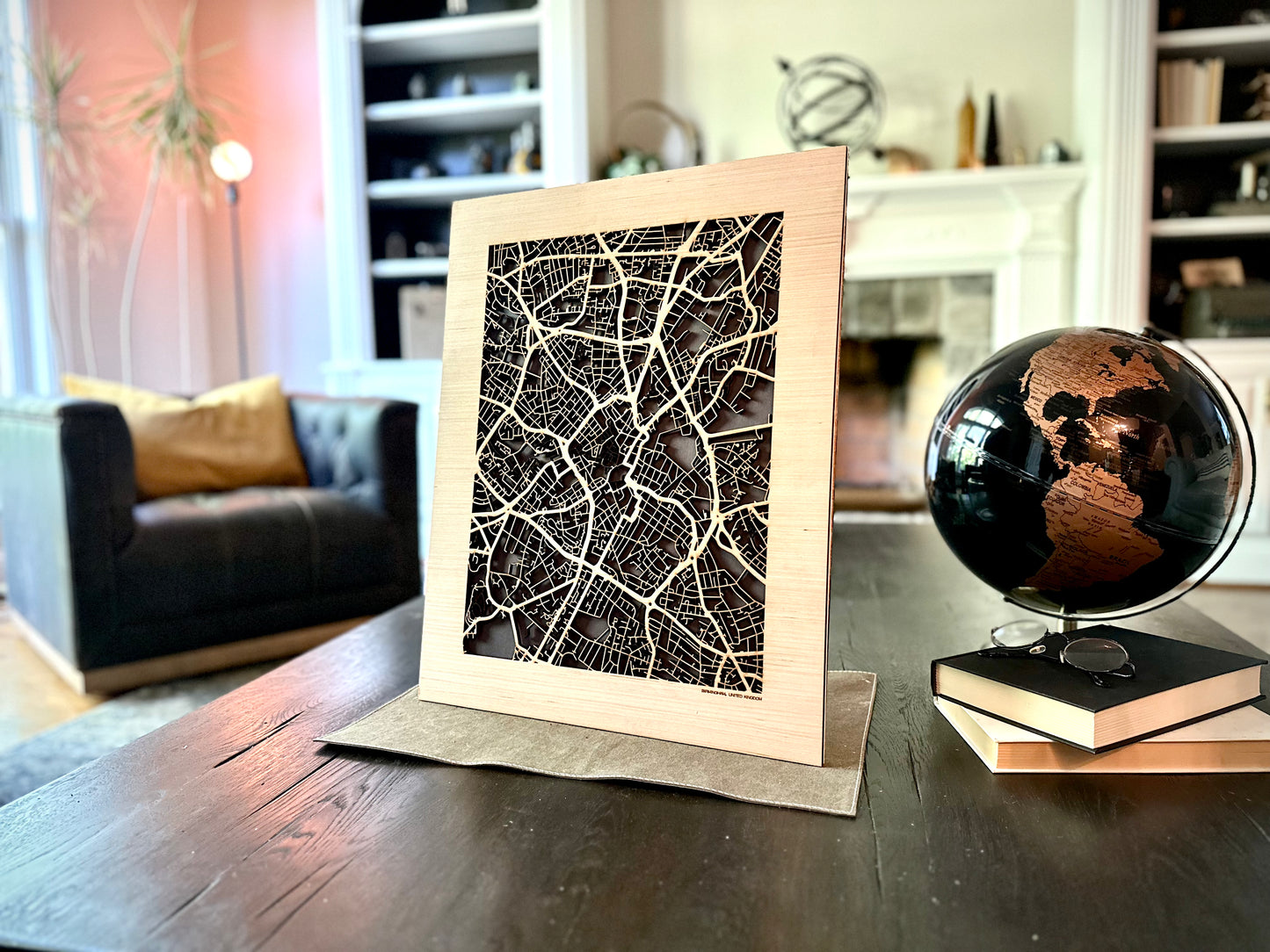 Birmingham, UK City Street Map | Modern Wood Wall Art in a Minimalist design. 2 sizes