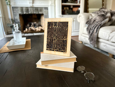 Bismarck, ND City Street Map | Modern Wood Wall Art in a Minimalist design. 2 sizes