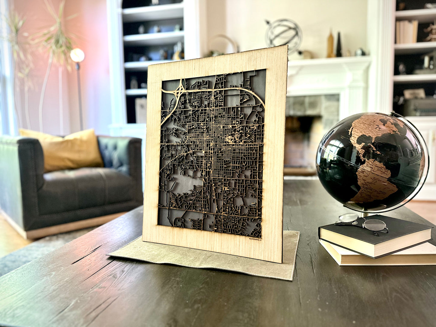 Bloomington, IN City Street Map | Modern Wood Wall Art in a Minimalist design. 2 sizes