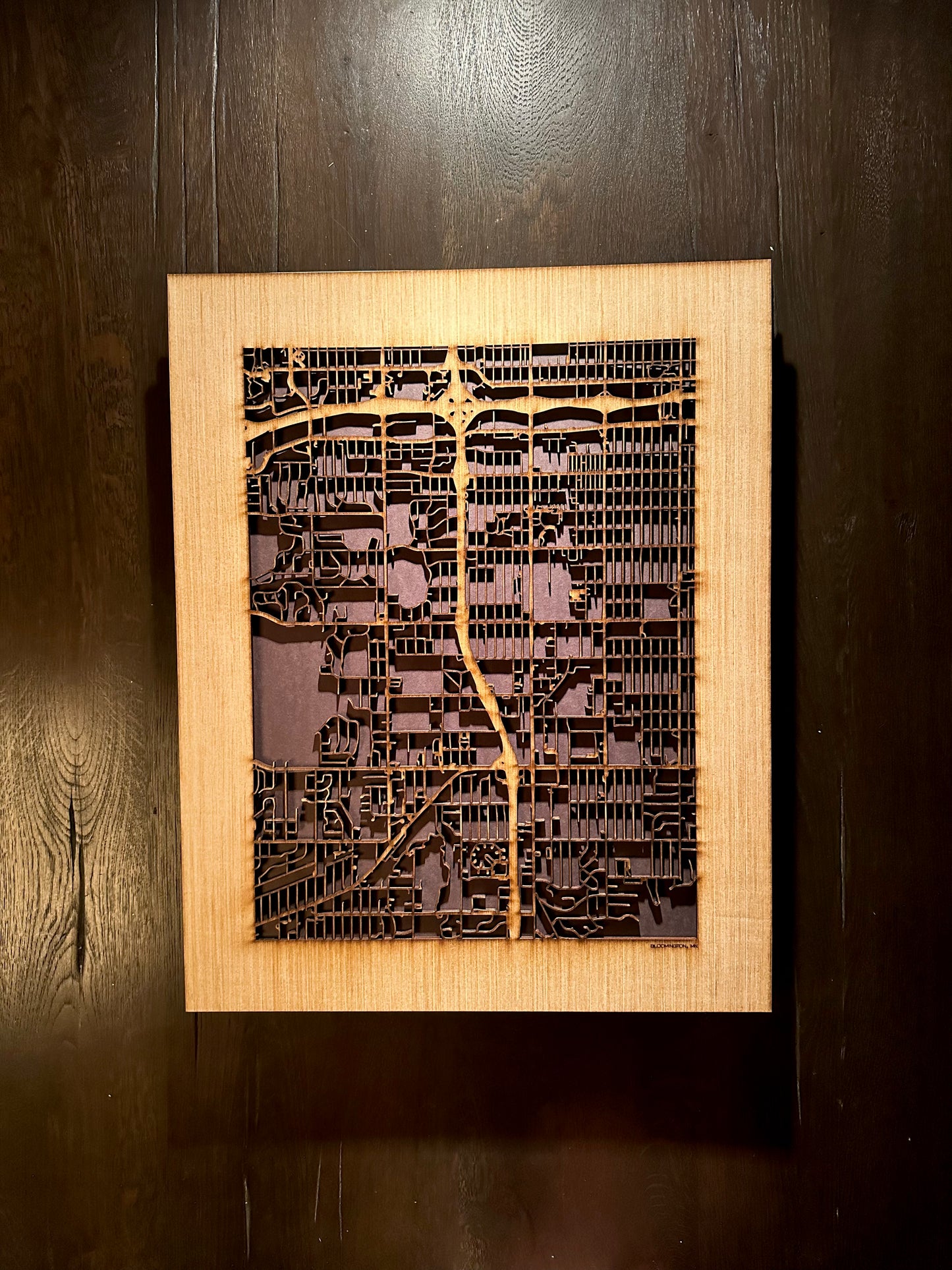 Bloomington, MN City Street Map | Modern Wood Wall Art in a Minimalist design. 2 sizes