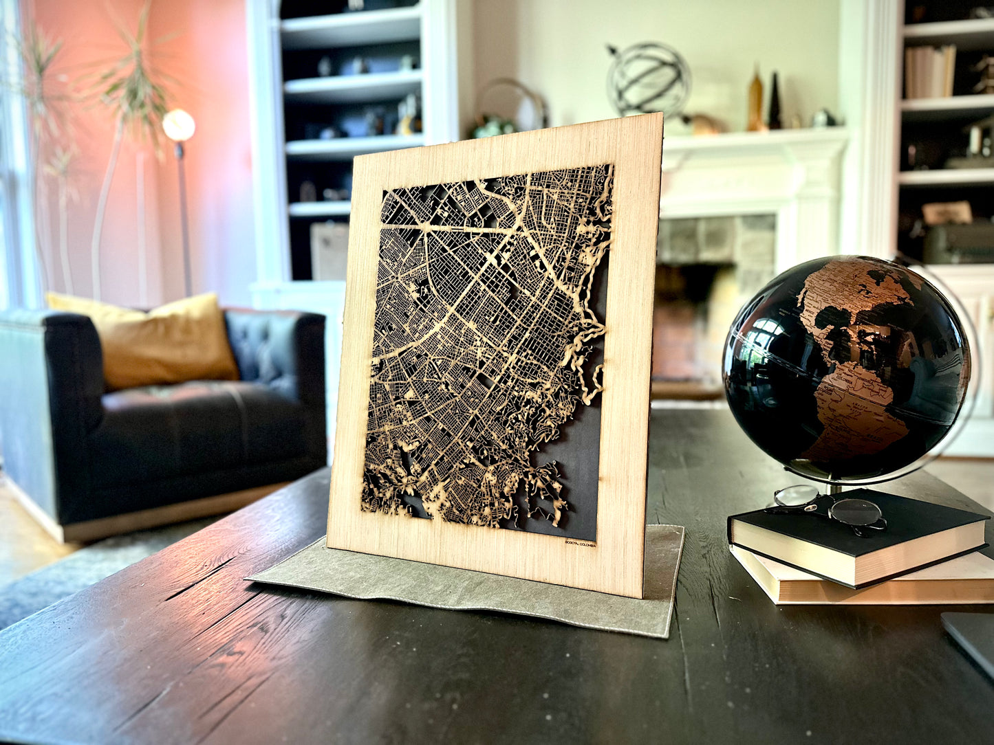 Bogota, Colombia City Street Map | Modern Wood Wall Art in a Minimalist design. 2 sizes