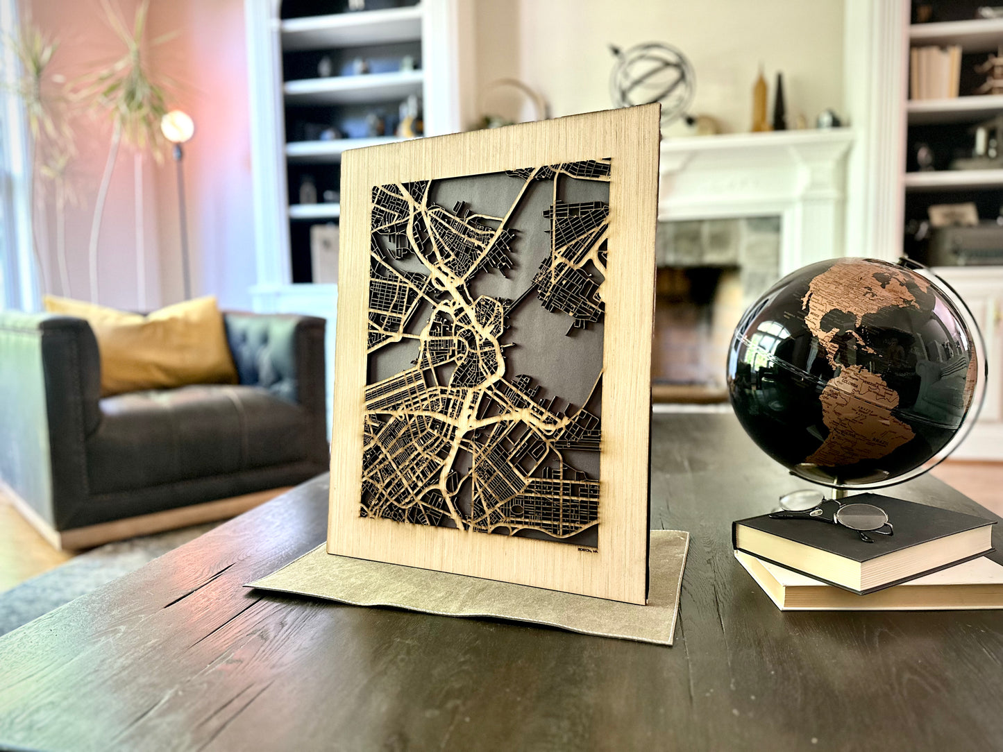 Boston, MA City Street Map | Modern Wood Wall Art in a Minimalist design. 3 sizes