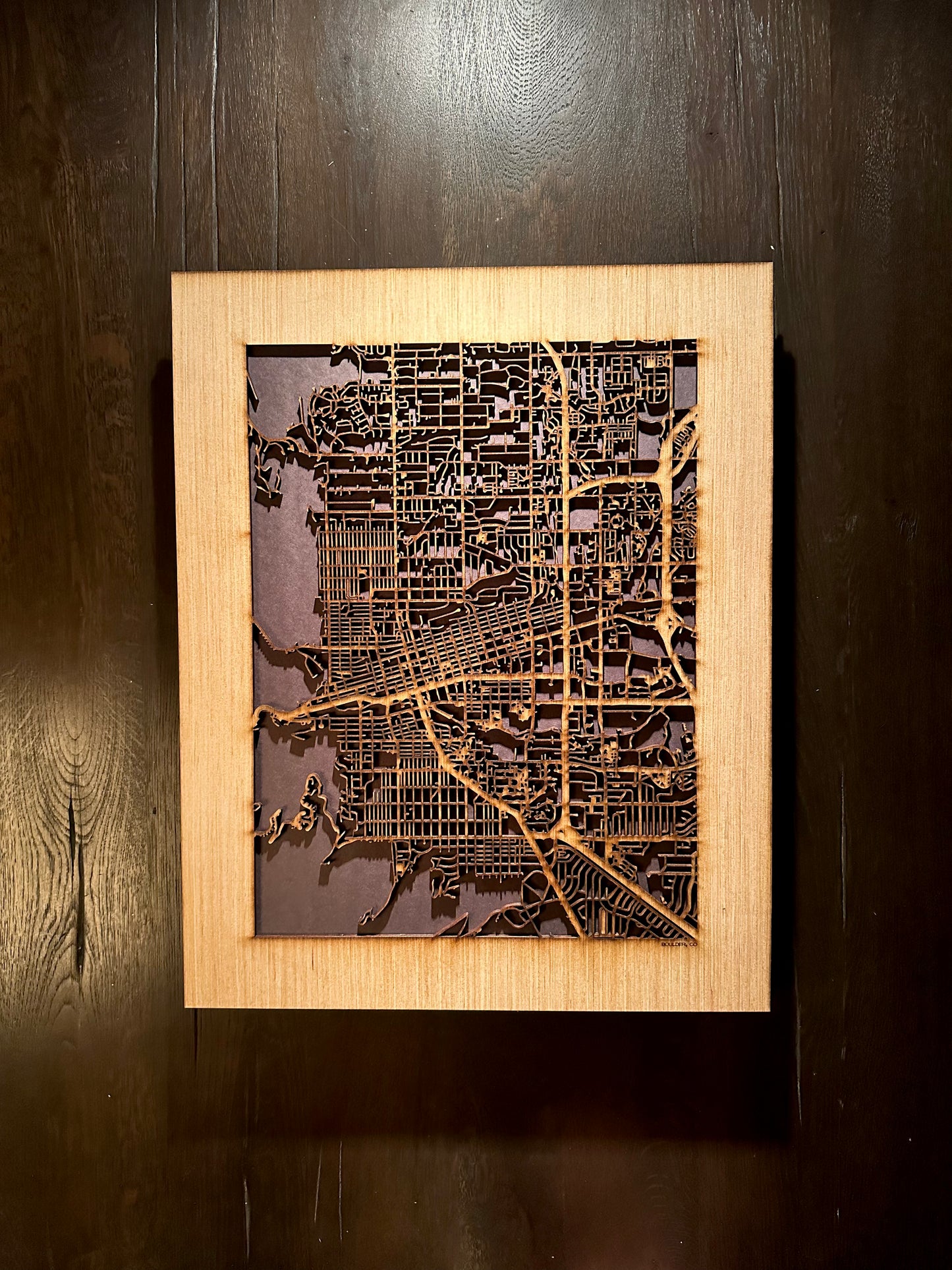 Boulder, CO City Street Map | Modern Wood Wall Art in a Minimalist design. 2 sizes
