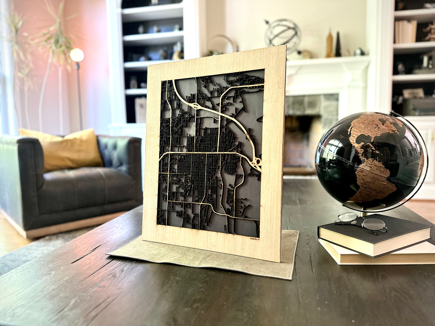 Bozeman, MT City Street Map | Modern Wood Wall Art in a Minimalist design. 2 sizes