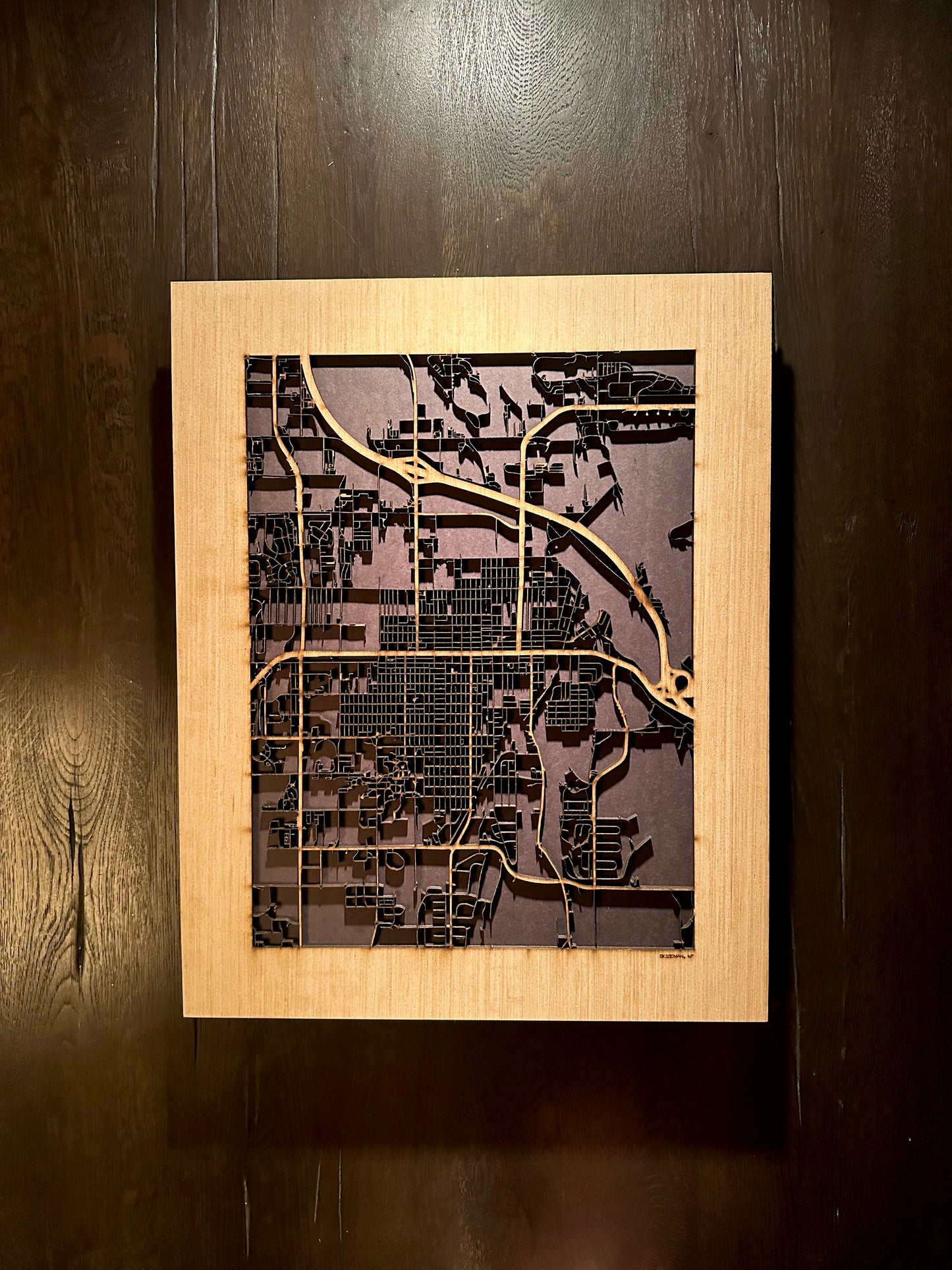 Bozeman, MT City Street Map | Modern Wood Wall Art in a Minimalist design. 2 sizes