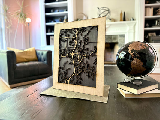 Branson, MO City Street Map | Modern Wood Wall Art in a Minimalist design. 2 sizes