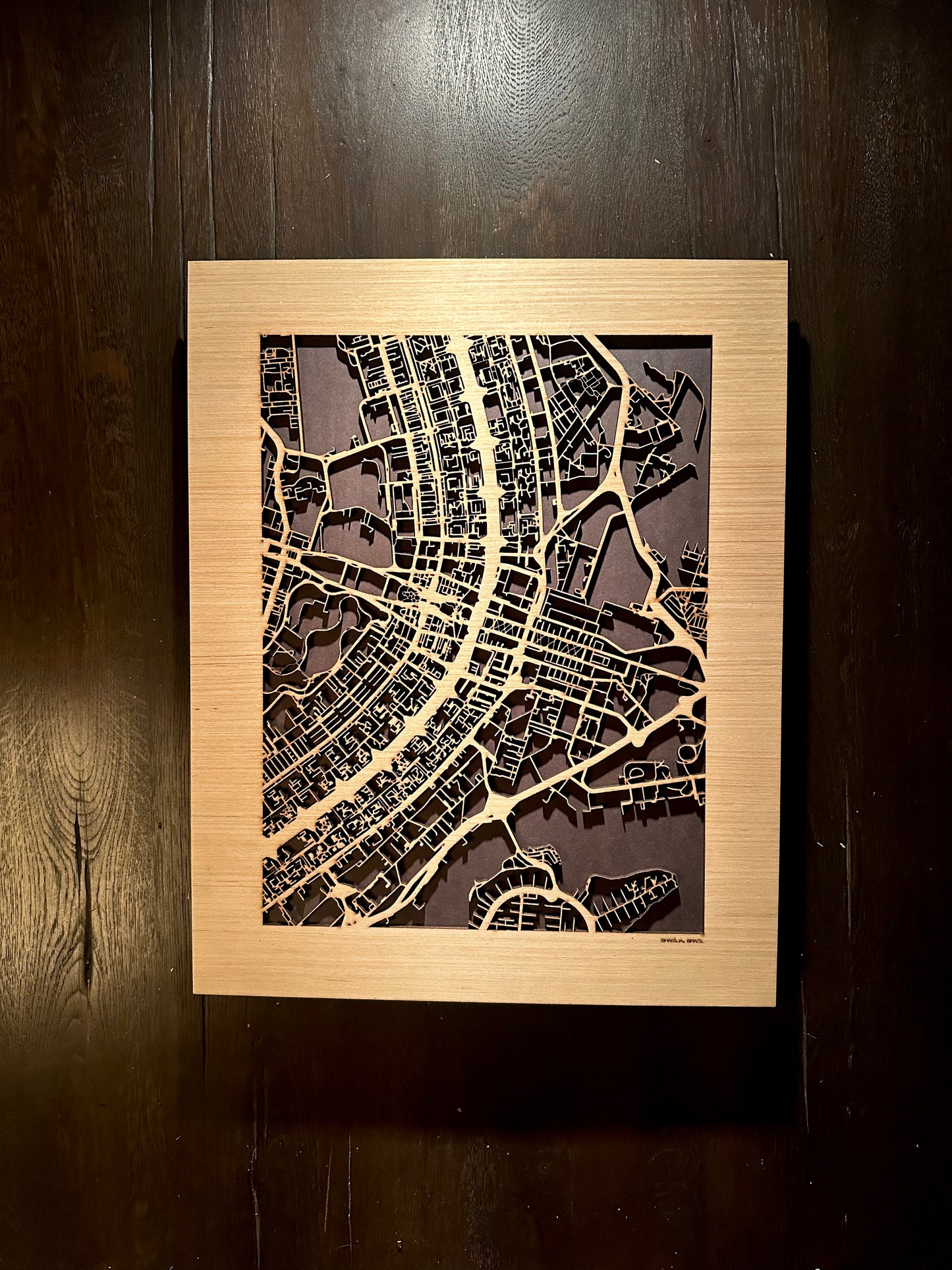 Brasília, Brazil City Street Map | Modern Wood Wall Art in a Minimalist design. 2 sizes