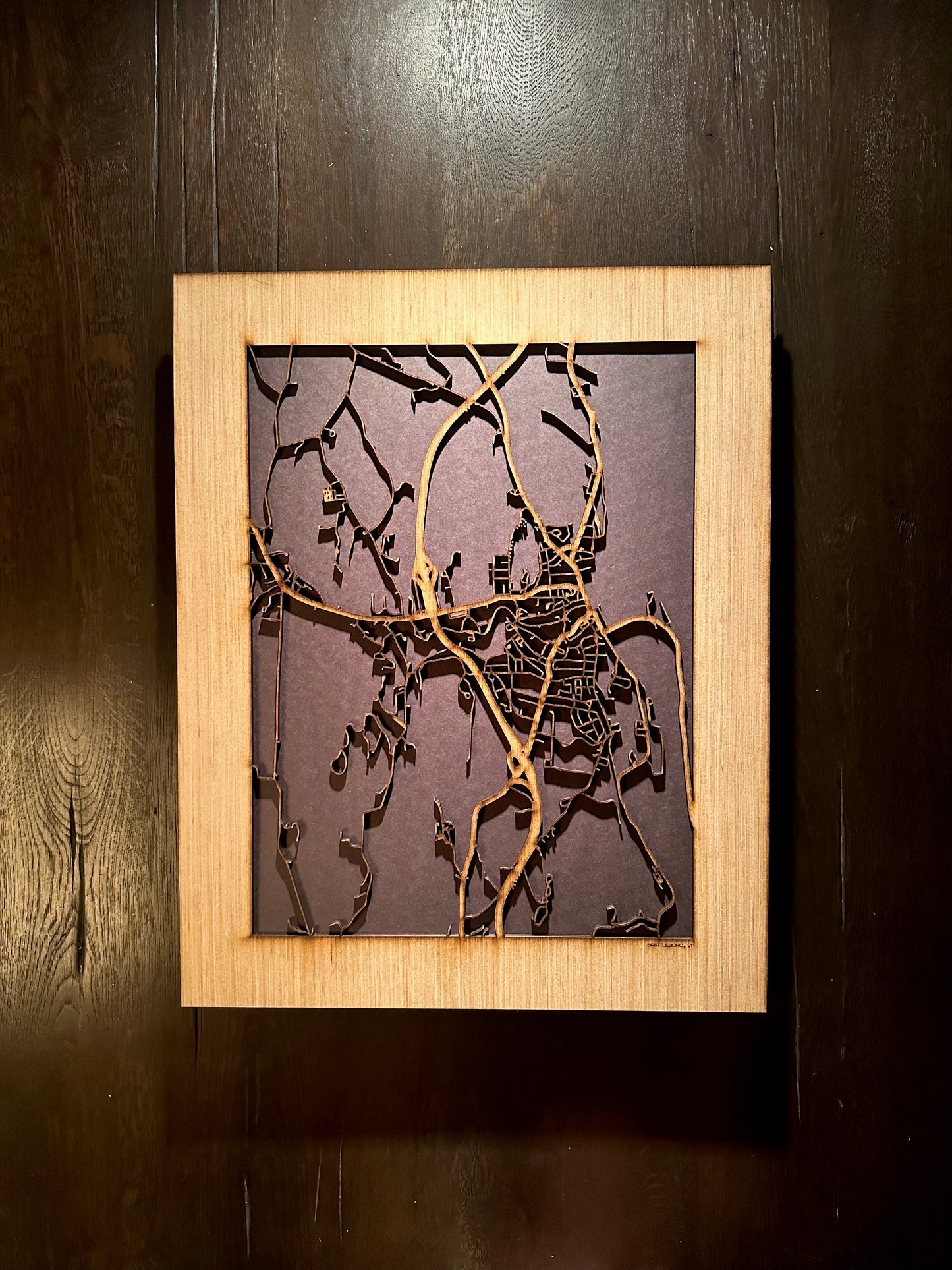 Brattleboro, VT City Street Map | Modern Wood Wall Art in a Minimalist design. 2 sizes