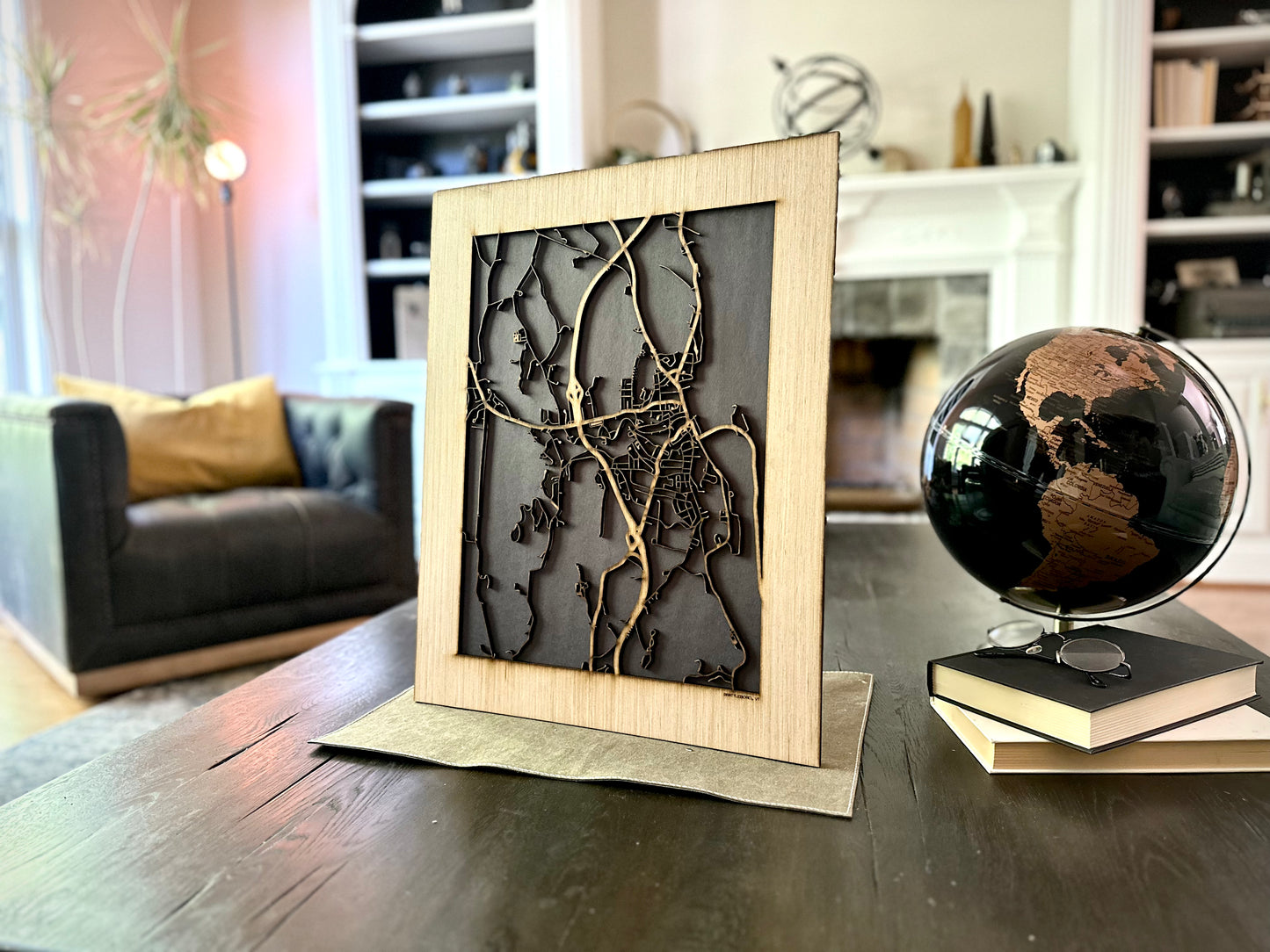Brattleboro, VT City Street Map | Modern Wood Wall Art in a Minimalist design. 2 sizes