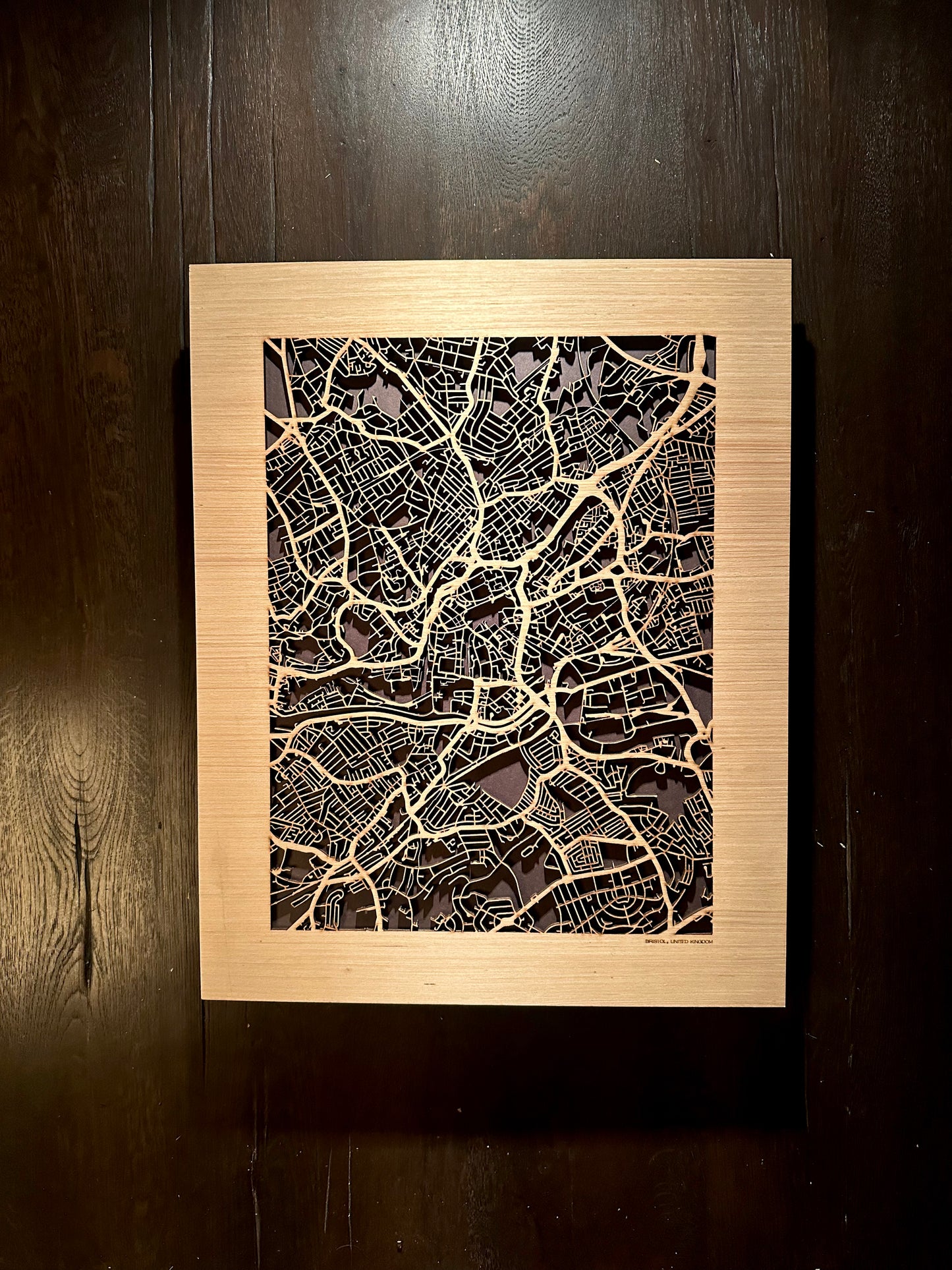 Bristol, UK City Street Map | Modern Wood Wall Art in a Minimalist design. 2 sizes
