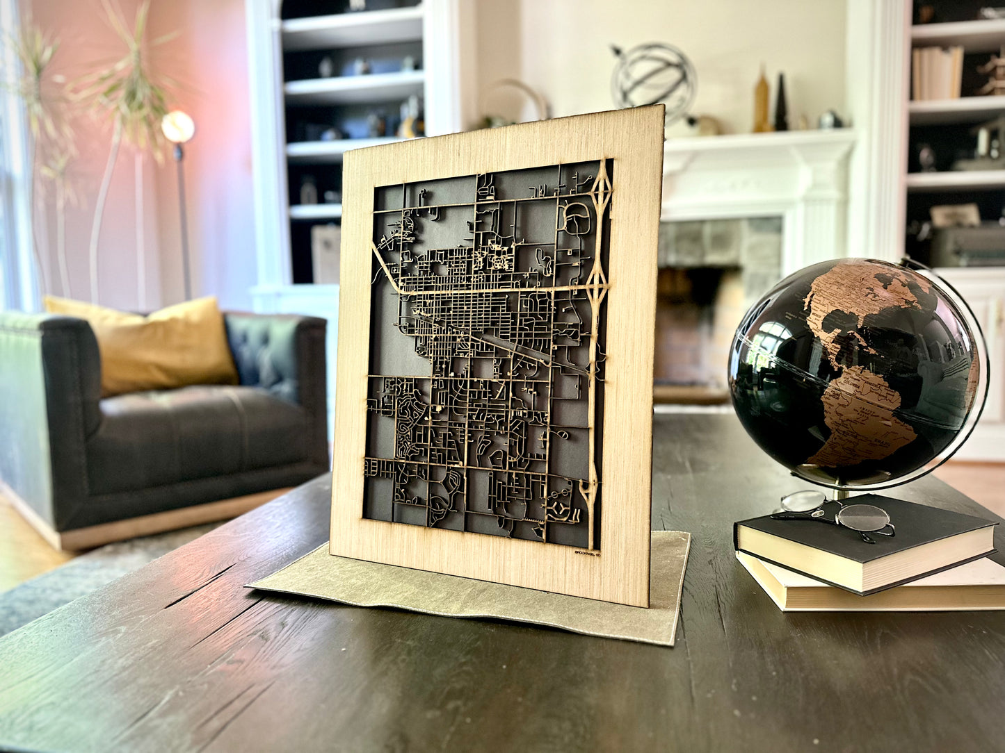 Brookings, SD City Street Map | Modern Wood Wall Art in a Minimalist design. 2 sizes
