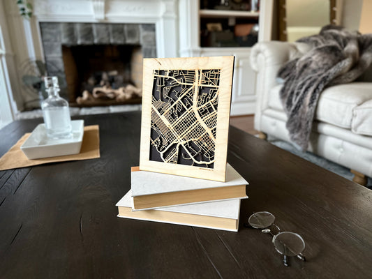 Brownsville, TX City Street Map | Modern Wood Wall Art in a Minimalist design. 2 sizes