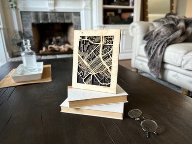 Brownsville, TX City Street Map | Modern Wood Wall Art in a Minimalist design. 2 sizes