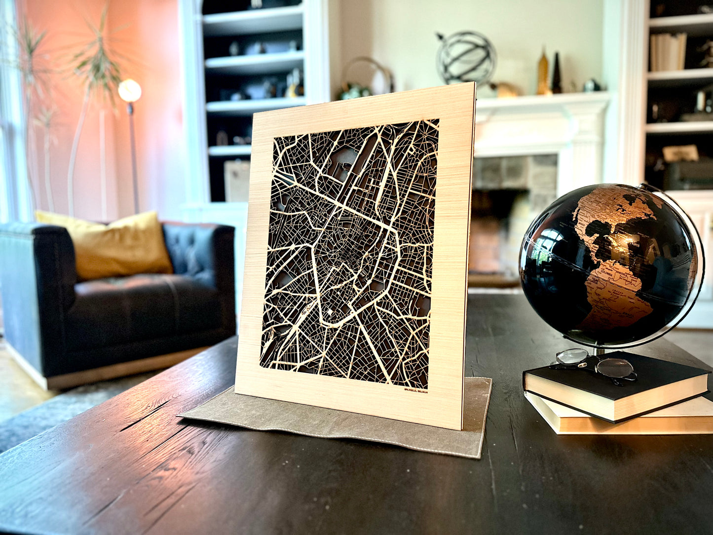 Brussels, Belgium City Street Map | Modern Wood Wall Art in a Minimalist design. 2 sizes
