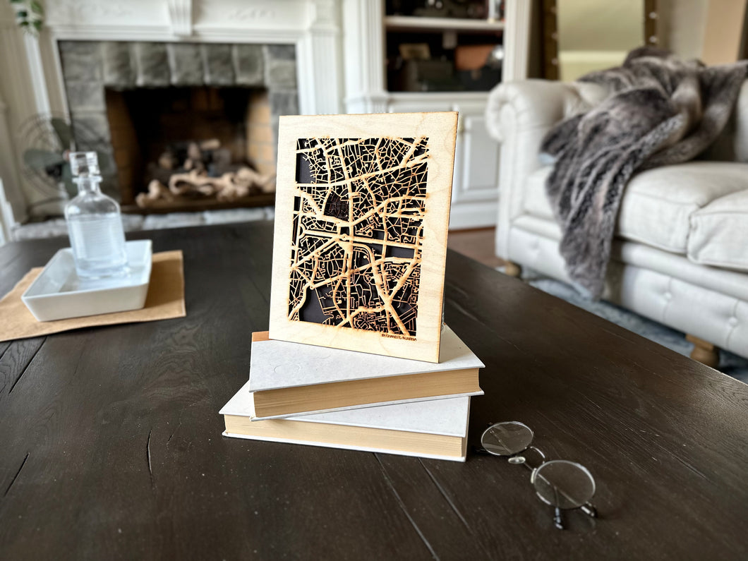 Bucharest, Romania City Street Map | Modern Wood Wall Art in a Minimalist design. 2 sizes