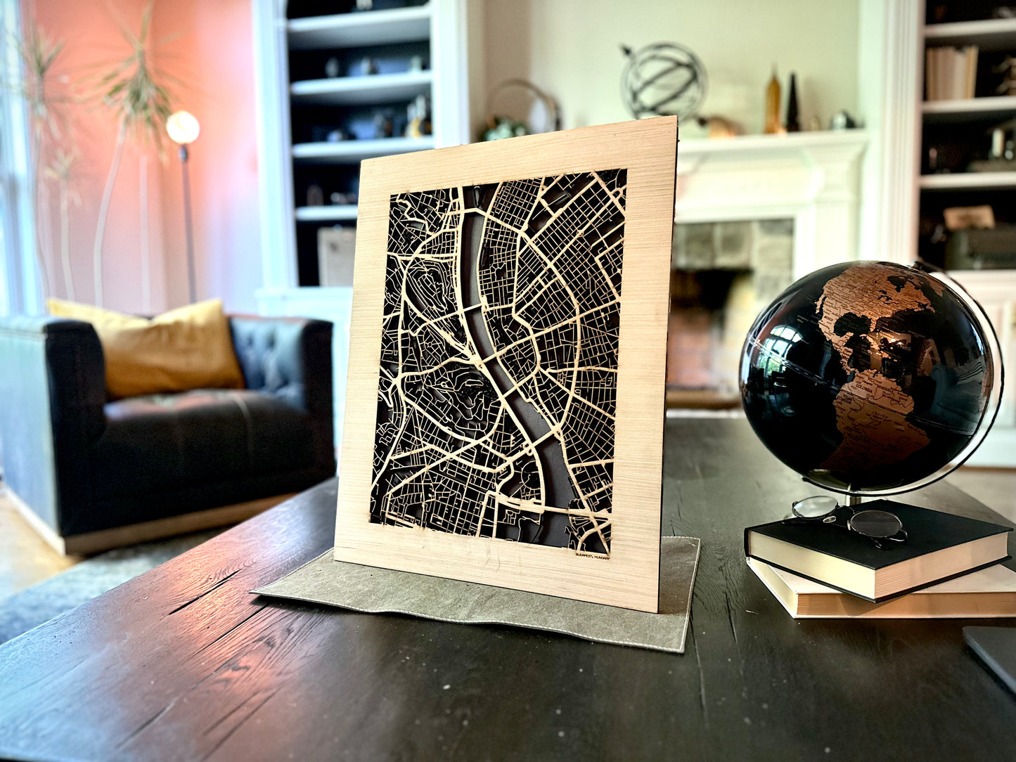 Budapest, Hungary City Street Map | Modern Wood Wall Art in a Minimalist design. 2 sizes