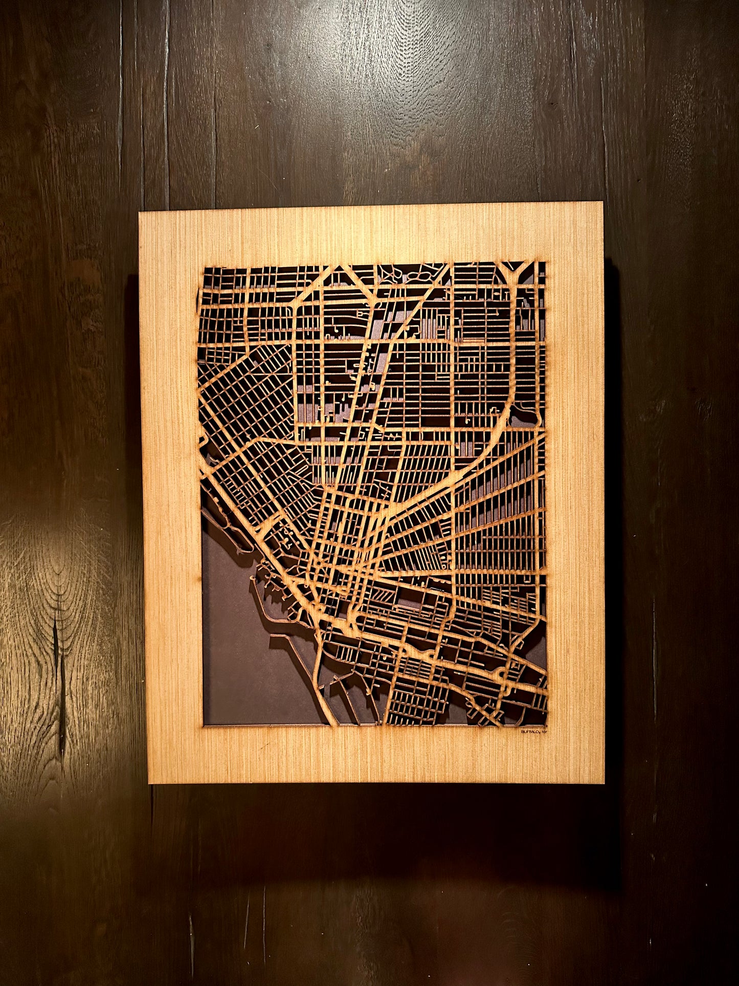 Buffalo, NY City Street Map | Modern Wood Wall Art in a Minimalist design. 2 sizes