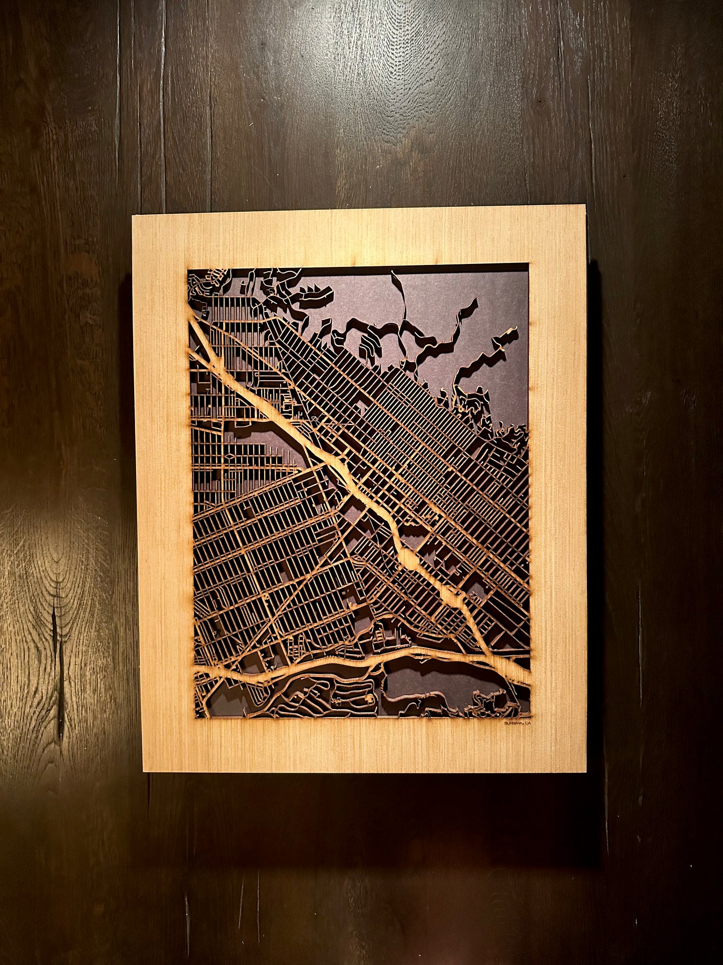 Burbank, CA City Street Map | Modern Wood Wall Art in a Minimalist design. 2 sizes