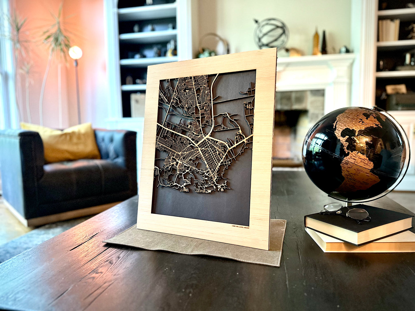 Cabo San Lucas, Mexico City Street Map | Modern Wood Wall Art in a Minimalist design. 2 sizes
