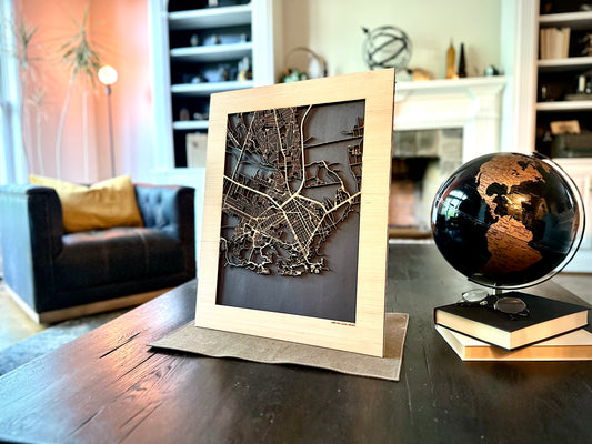 Cabo San Lucas, Mexico City Street Map | Modern Wood Wall Art in a Minimalist design. 2 sizes