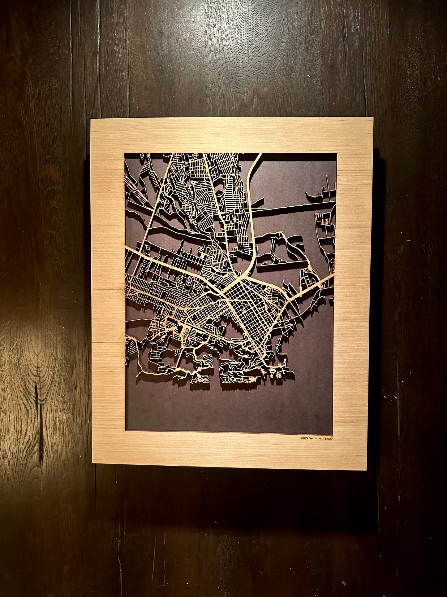 Cabo San Lucas, Mexico City Street Map | Modern Wood Wall Art in a Minimalist design. 2 sizes