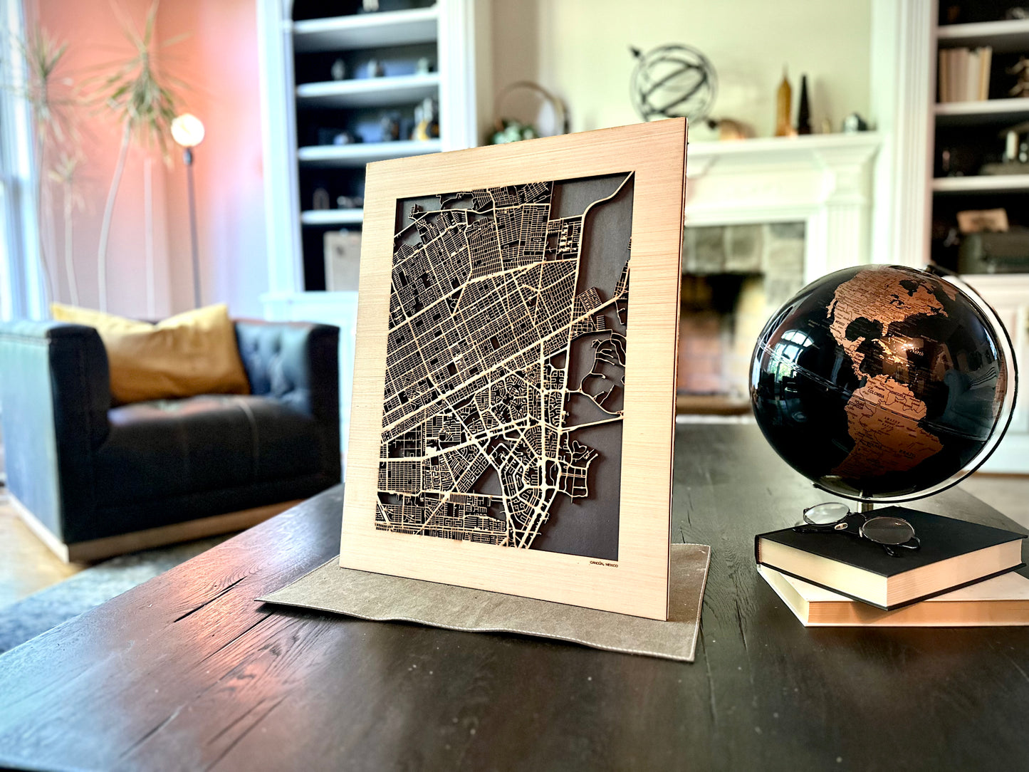 Cancun, Mexico City Street Map | Modern Wood Wall Art in a Minimalist design. 2 sizes